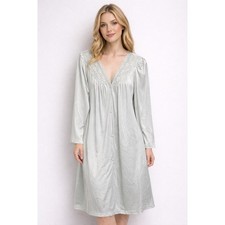 Vintage JCPenney Robe Mint Green Embroidered Lounge Robe Belted Sleepwear Large