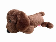 Dakin Drooper Plush Brown Dachshund Stuffed Puppy Dog 10" Brown 1973 Laying EUC