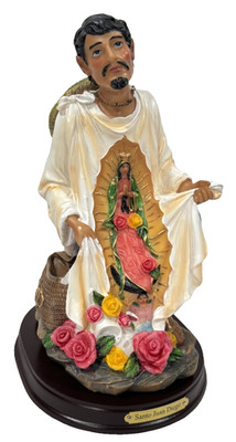 Santo Juan Diego 8'' Resin Catholic Figure  Virgen de Guadalupe En Manto