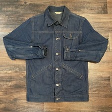 3sixteen Type 3s Japanese Denim Jacket Size M Indigo Blue Made in USA Trucker