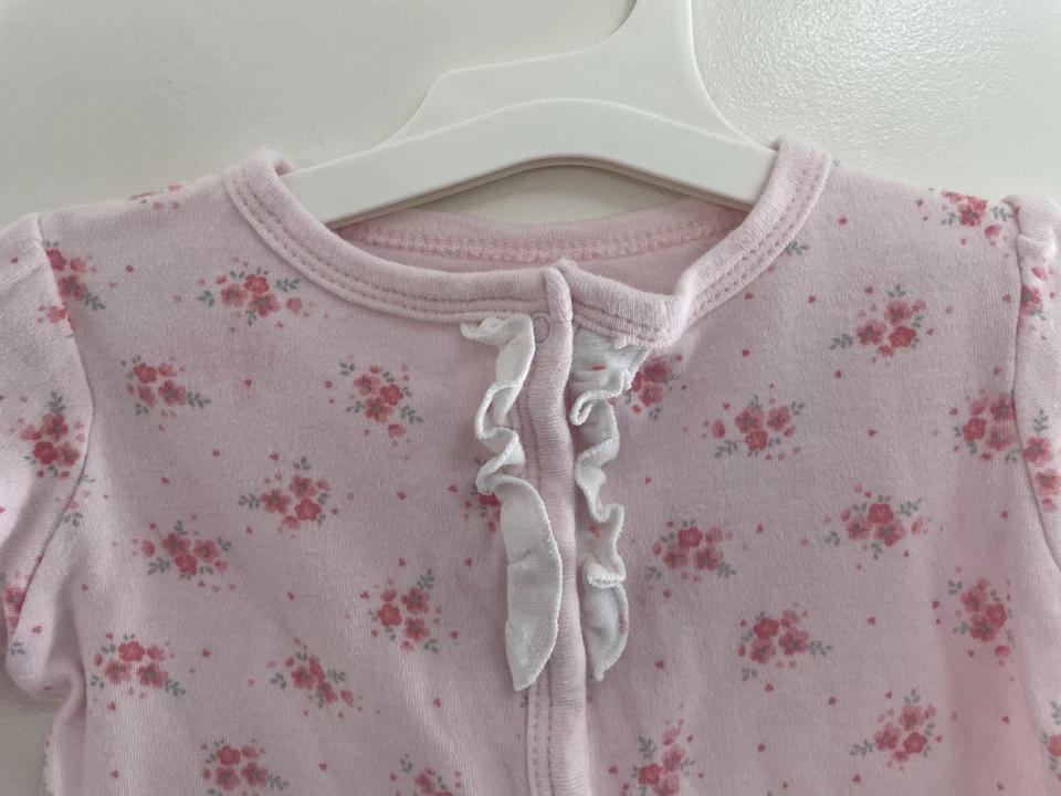 Rene Rofe Bebé Niñas Todo Floral Volantes 100% Algodón A Presión 1 Pieza Rosa 0-3M Foto 3 de 4