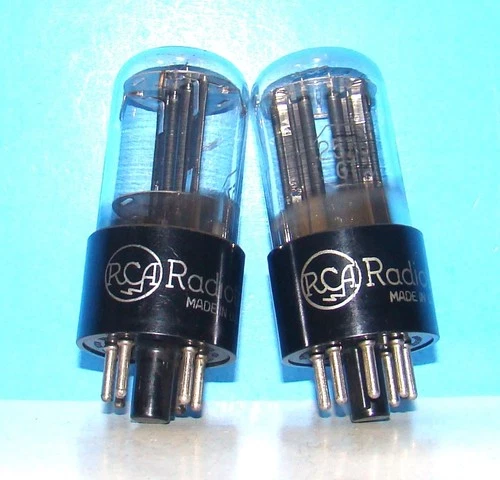 25Z6GT RCA radio audio amplifier vintage vacuum tubes 2 valves tested 25Z6G 25Z6
