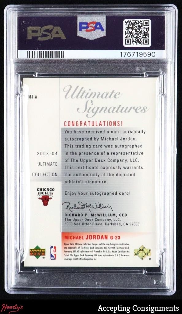 2003-04 Ultimate Collection Signatures Michael Jordan ON CARD AUTO PSA 7 BULLS view 2