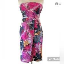 Banana Republic Tropical Silk Strapless Dress. Size 6.