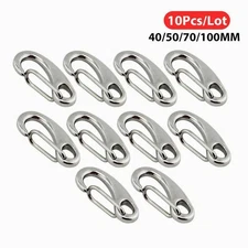10Pcs Egg Shape Snap Hooks 316 Stainless Steel Multifunctional Carabiners