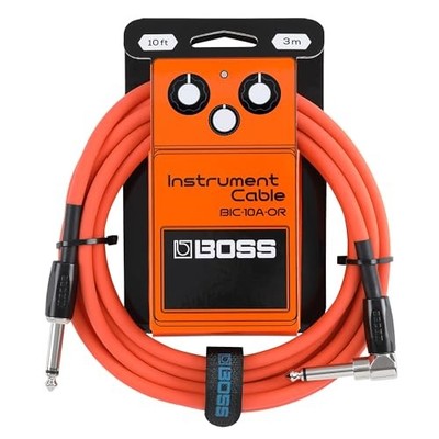 BOSS BIC-10A-OR Guitar Cable Orange 3m L-type-Straight Type Oxygen-free Braided