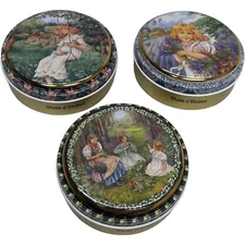 3 NOS 1993 Woods Of Windsor 3.5oz Lavender Peach Lily Of Vally Soap Collect Tins