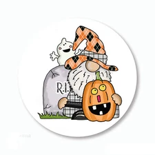 Halloween RIP Tombstone Gnome Favors Envelope Seals Scrapbook Stickers Labels