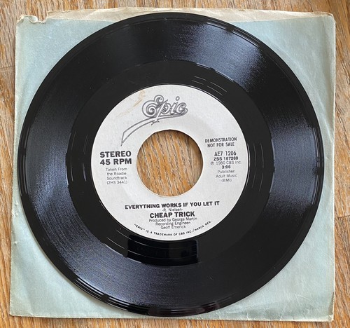 Cheap Trick: Everything Works If You Let/same 1980 45rpm MINT PROMO Epic AE71206 - Picture 4 of 5