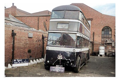 ptc9560 - Doncaster Trolleybus No.360 BDT 125 after collision c1955 - print 6x4 