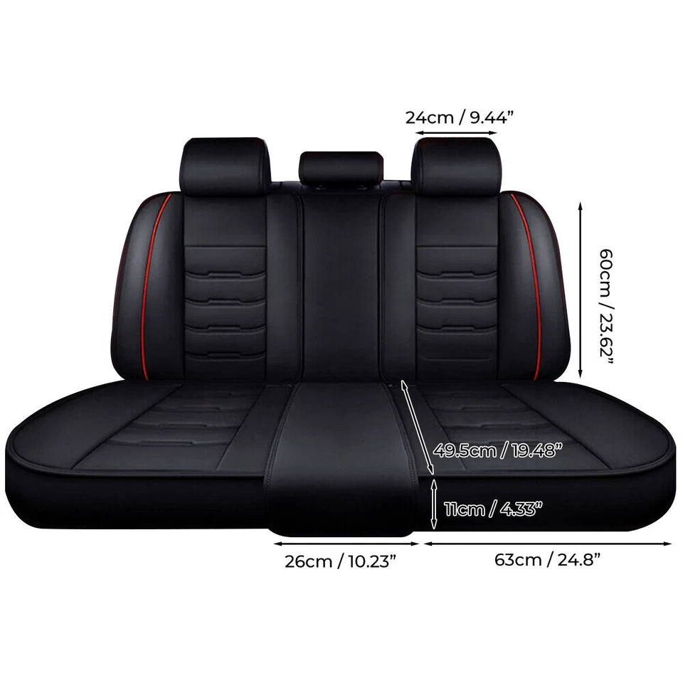 For Dodge Charger Challenger Leather Full Set Car Seat Covers Front Rear Cushion Foto 3 de 4