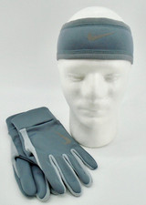 Nike Thermal Headband and Gloves Set Men's L/XL Wolf Grey/Silver