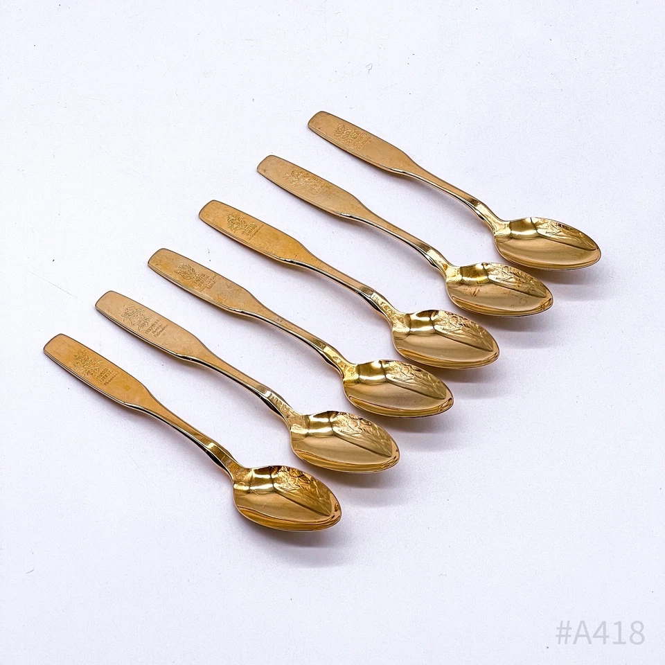 6er Set Vintage ONEIDA LTD. Silversmiths Zuckerlöffel mit Blumendekor | 6 Stück - Bild 3 von 4