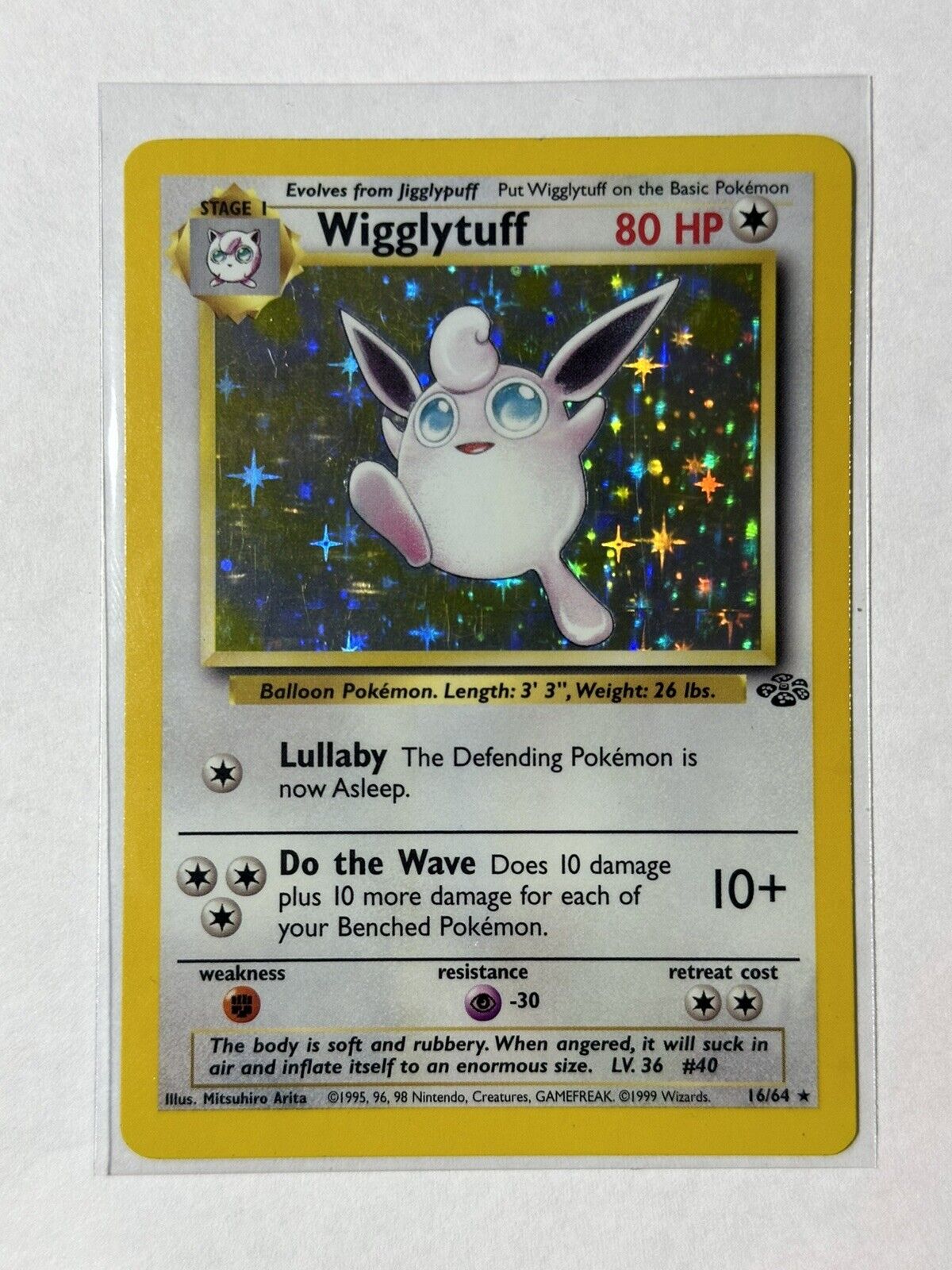 Pokémon TCG Wigglytuff Jungle 16/64 Holo Unlimited Holo Rare