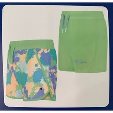 Champion Girls' 14 / 16 Shorts 2 Pack Active Bottom Size 14/16 Multicolor Green
