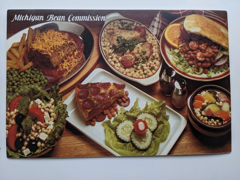 Vintage 1980s Michigan Bean Commission pamphlet from a food industry show