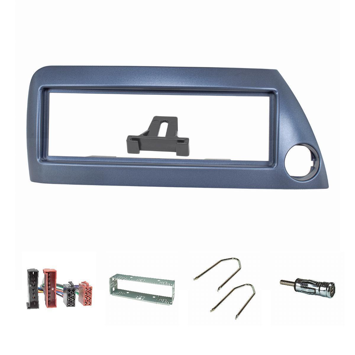 Radioblende Set passend für Ford KA 1996-2008 blau Metallschacht ISO Adapter