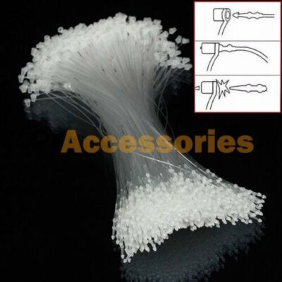 Snap Lock 3-Pin Security Loop Plastic Tag Fasteners - 500pcs, Clear White, For Clothing, Jewelry, Bags & More