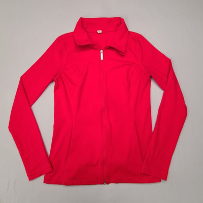 Under Armour Sweater Womens Medium Red Full Zip Comfort Casual Fitted Ladies