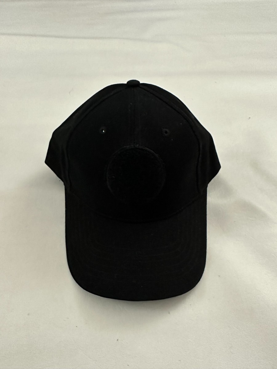 Patch Attachable Black Baseball Cap Hat Adjustable One Size