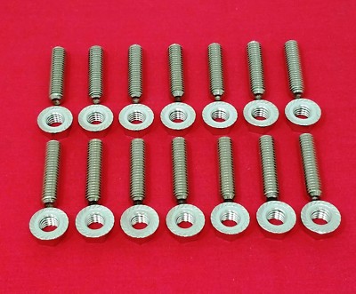 BBC 348 409 HEADER STUD KIT BOLTS POLISHED STAINLESS STEEL CHEVY 1958-1965