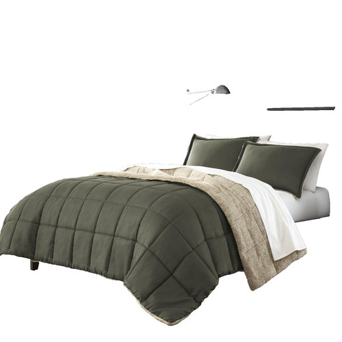Eddie Bauer Home Set Di Biancheria Da Letto Matrimoniale In 100% Cotone: Piumino E Federa Dalla Collezione Coal Creek. Morbido E Accogliente, Colore Grigio - copertina