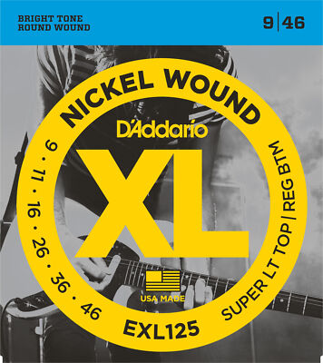 5 Sets D'Addario EXL125 Nickel Wound Super Light Top Regular Bottom 9-46 Strings