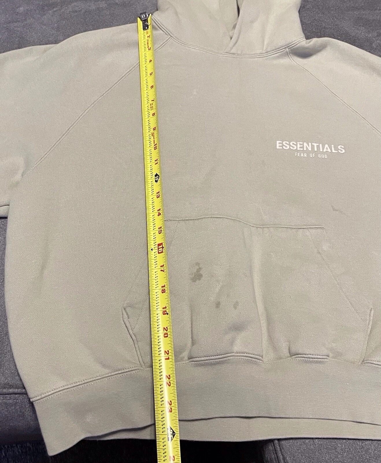 Felpa con cappuccio Fear Of God Essentials unisex vestibilità rilassata schiuma di mare verde chiaro taglia small