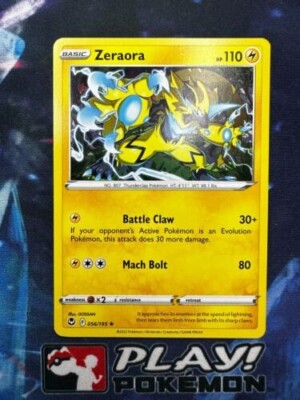 Zeraora 056/195 Non Holo Rare Silver Tempest Pokemon TCG Card NM +