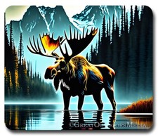 BULL MOOSE  Mousepad / PC Mouse Pad  Gift for Hunter Hunting Outdoors Wild