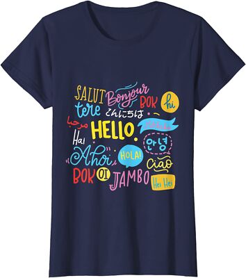 Hello Day Greeting Word In Different Languages Ladies' Crewneck T-Shirt