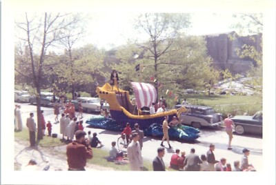 1959 Parade Float Viking Ship Themed Festivities Vintage Photo