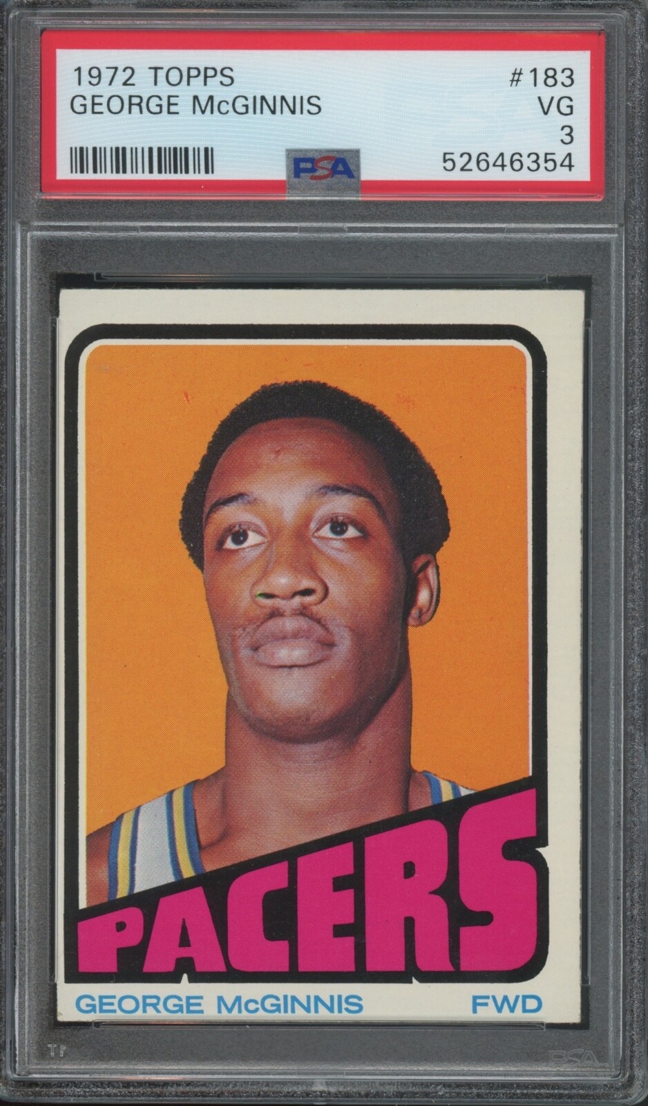 1972 Topps Basketball George McGinnis #183 RC Rookie PSA 3