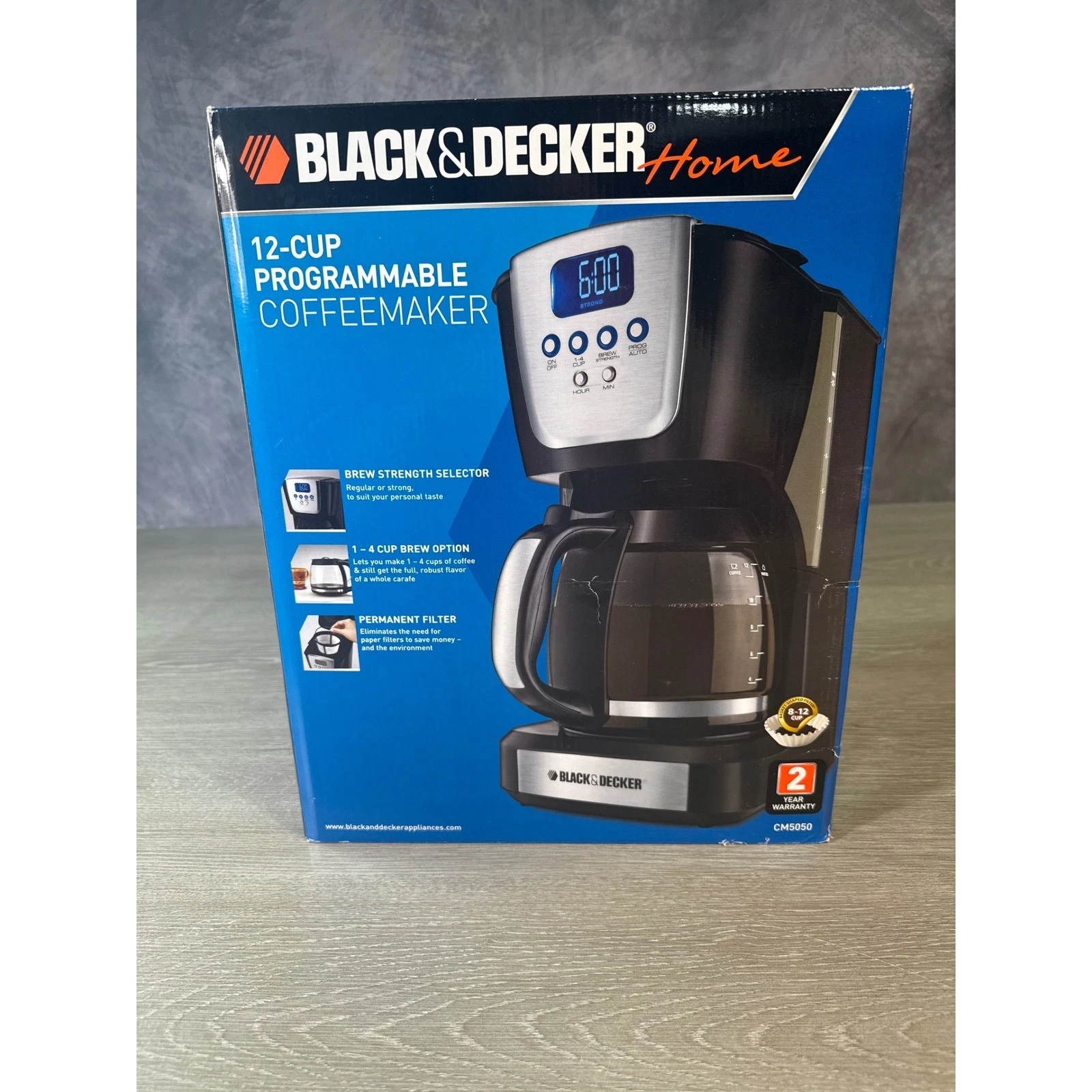 BLACK DECKER 12 CUP PROGRAMMABLE COFFEEMAKER CM5050 Brew Strength Selector