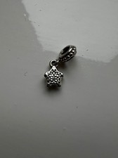 Genuine Pandora Bracelet Charm - Silver Pave Star Dangle S925 ALE 