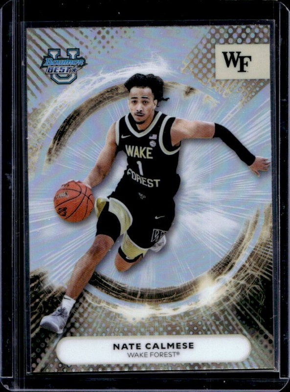 2025-26 Bowman Best University Nate Calmese Refractor #100 Demon Deacons