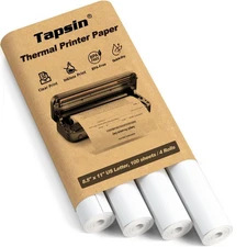 Thermal Printer 8.5 x 11 Inch, Letter Size Quick-Dry Thermal Printing Rolls, ...