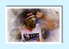 Allen Iverson Philadelphia 76ers 4x6 Sketch Photo Print John Rudolph Signed V1
