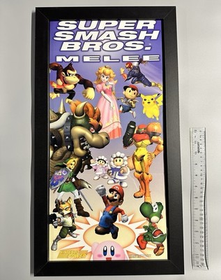 Nintendo Power Super Smash Bros Melee Poster RARE Vintage Authentic Retro Mario
