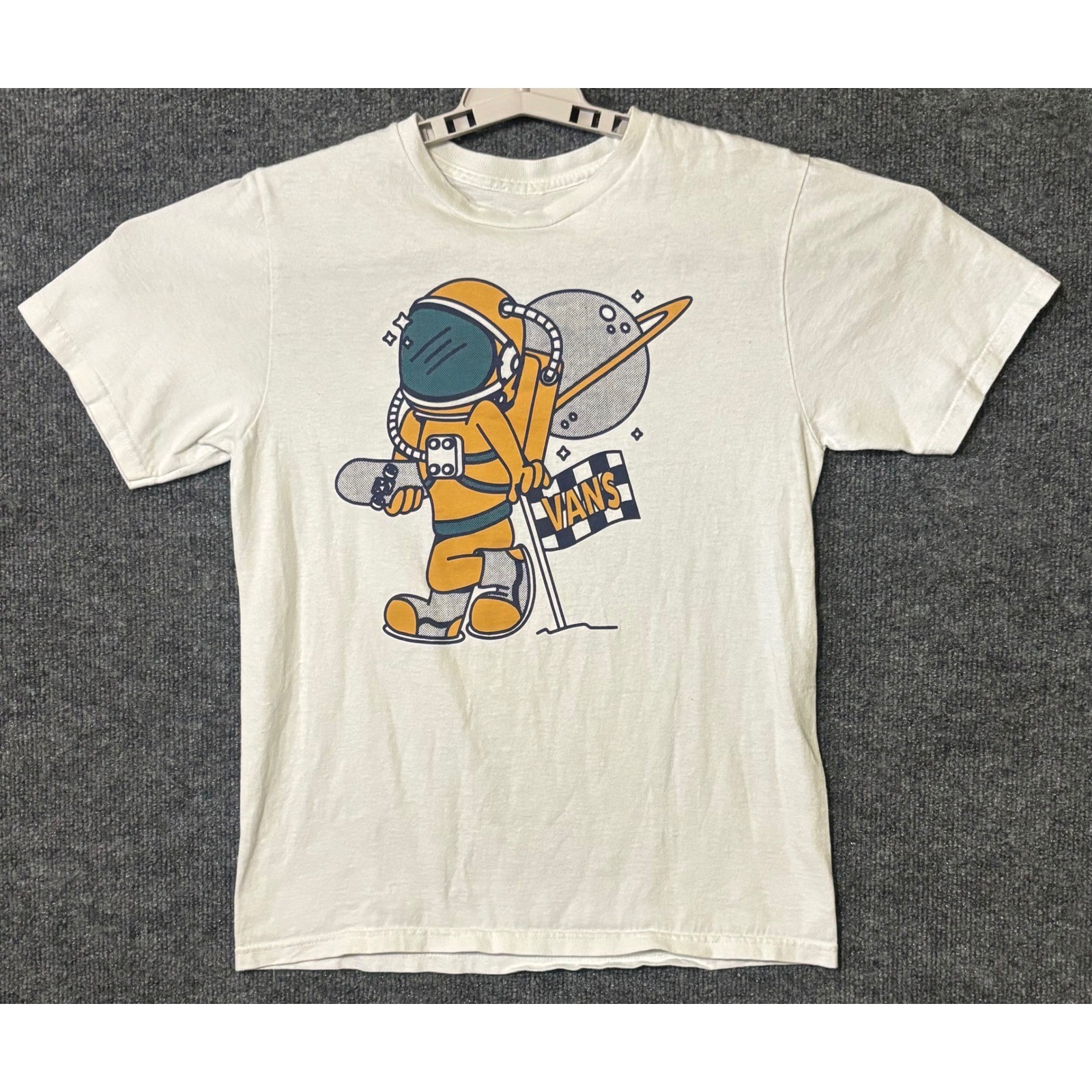 Vans Off The Wall Kids Large T-Shirt White Astronaut Skater Graphic