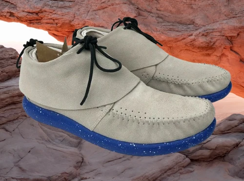 Worldboots Original Size MEN 8 Taupe Royal BLUE Hemera Skirt /Sneakers retro NWT - Picture 2 of 24