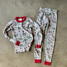 Hanna Andersson Kids Holiday PJ Set Gnome Elf Mushroom Christmas Red 140 10