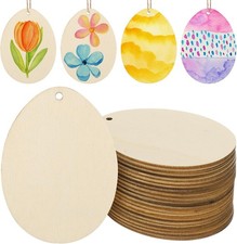 DIY Holz Osterei Ornamente - 20 unfertige Eierausschnitte mit Aufhängeseil