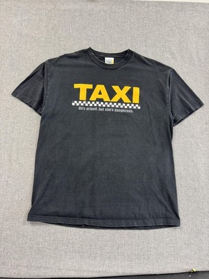 Vintage 2004 Taxi Movie T-Shirt Mens Large Black Movie Promo Jimmy Fallon Rare