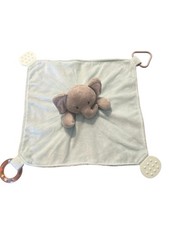 Modern Baby Gray Elephant Teether Lovey Push Security Blanket