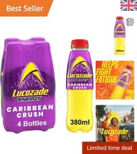 Tropical Energy Drink - Caribbean Crush 380ml Pack of 4 for Instant Refreshment