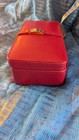 Faux Red Leather Jewelry Box with Jewelry — photo 4