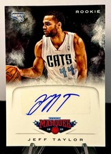 2012-13 PANINI MARQUEE MINT ROOKIE AUTO JEFF TAYLOR #42 BOBCATS LOOK!