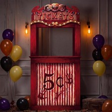 Cinnvoice 4.92 ft Halloween Creepy Carnival Ticket Booth Photo Prop