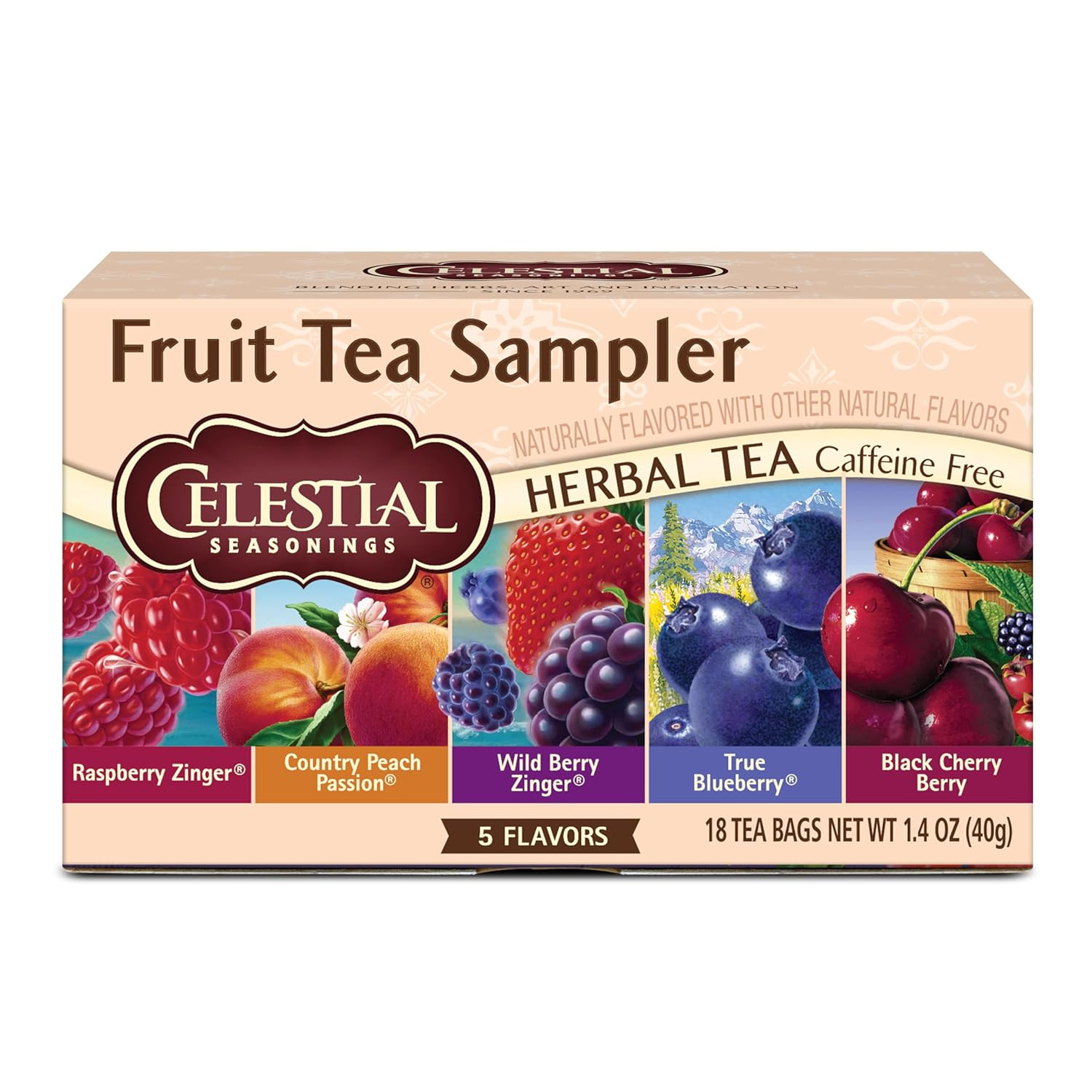 Sampler Herbal Tea Variety Pack, Caffeine Free, 18 Tea Bags 